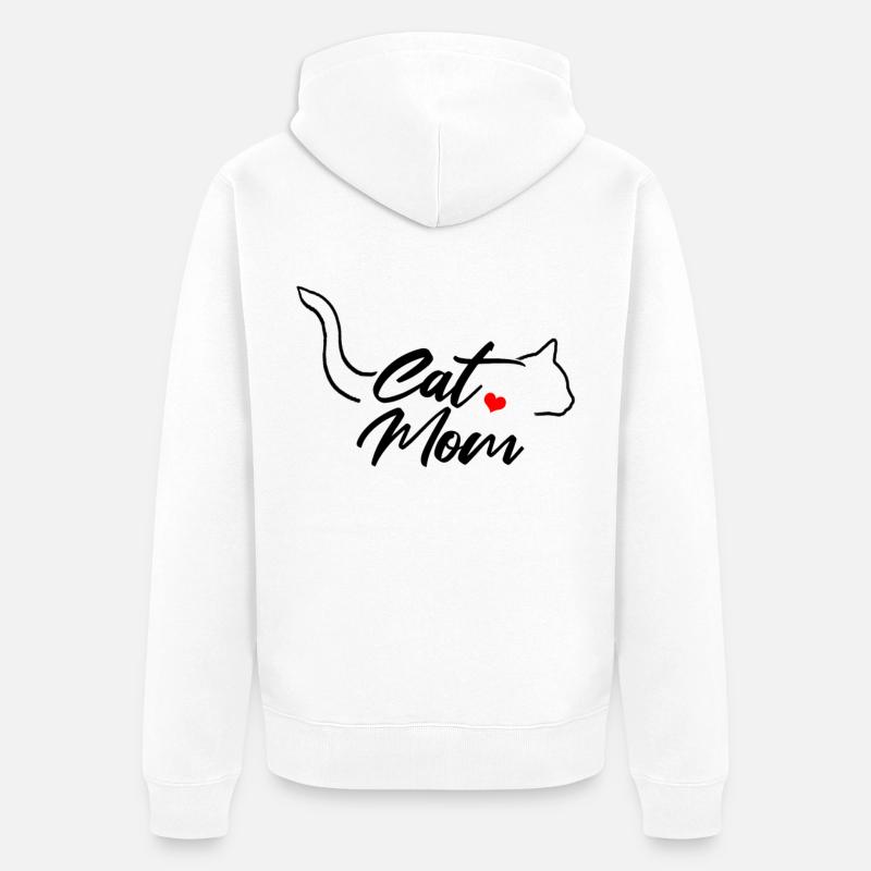 Die Katzenmutter Miezekatze Katze - Unisex Premium Bio Zip Hoodie - Weiß