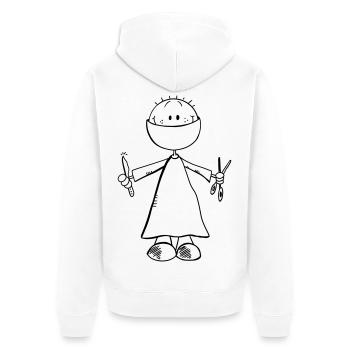 Chirurg Comicfigur - Arzt - Chirurgie - OP - Team - Unisex Premium Bio Zip Hoodie - Weiß - Hinten - Thijin (182cm)