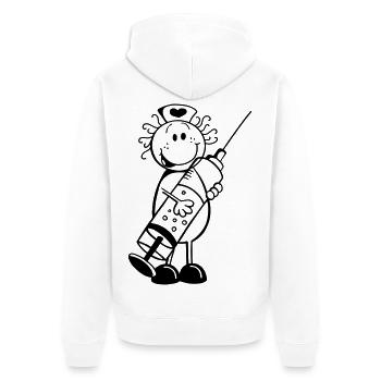 Krankenschwester Strichmännchen - Geschenk - Unisex Premium Bio Zip Hoodie - Weiß - Hinten - Thijin (182cm)