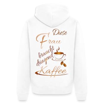 Cette femme a désespérément besoin de café - Veste à capuche bio Premium Unisexe - blanc - Dos - Thijin (182cm)