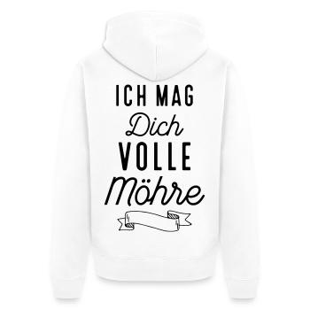 Lustige Sprüche für alle die sich lieben - Unisex Premium Bio Zip Hoodie - Weiß - Hinten - Thijin (182cm)