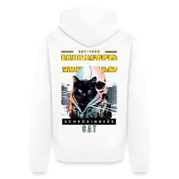 Schrödinger's Cat - Wanted Dead and Alive - Unisex Premium Organic Zip Hoodie - white - Back - Thijin (182cm)