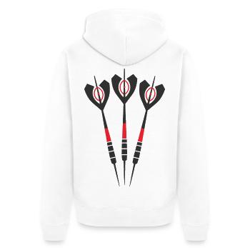 Darts Drawing - Unisex Premium Organic Zip Hoodie - white - Back - Thijin (182cm)