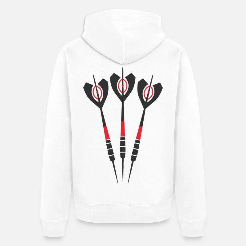 Dessin de fléchettes - Veste à capuche bio Premium Unisexe - blanc