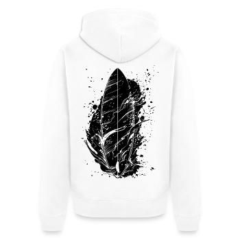 Surfbrett Graffiti - Unisex Premium Bio Zip Hoodie - Weiß - Hinten - Thijin (182cm)