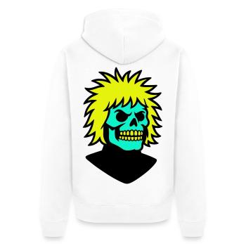 Skullman avec une coiffure cool - Veste à capuche bio Premium Unisexe - blanc - Dos - Thijin (182cm)