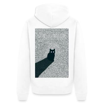 Kitty Dots - Unisex Premium Bio Zip Hoodie - Weiß - Hinten - Thijin (182cm)