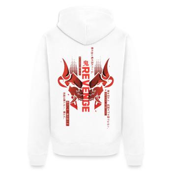 Oni Spirit – The Power of Darkness - Unisex Premium Organic Zip Hoodie - white - Back - Thijin (182cm)