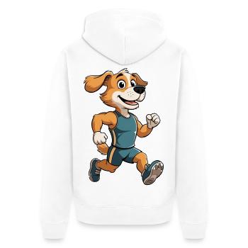 Running friend dog in training - Unisex Premium Organic Zip Hoodie - white - Back - Thijin (182cm)