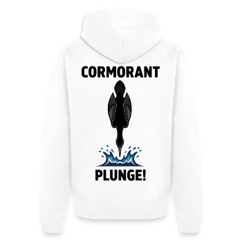 Kormoran Plongeon Mer Tauchkormoran - Unisex Premium Bio Zip Hoodie - Weiß - Hinten - Thijin (182cm)