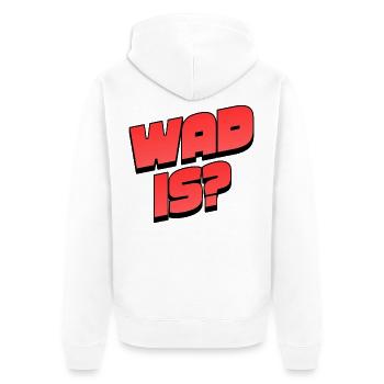 WAD 15 Neon Bold Typo - Unisex Premium Bio Zip Hoodie - Weiß - Hinten - Thijin (182cm)