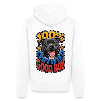 Staffordshire Bull Terrier - Unisex Premium Organic Zip Hoodie - white - Back - Thijin (182cm)