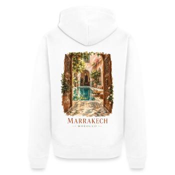 Marrakesch Marokko Vintage-Charme - Unisex Premium Bio Zip Hoodie - Weiß - Hinten - Thijin (182cm)