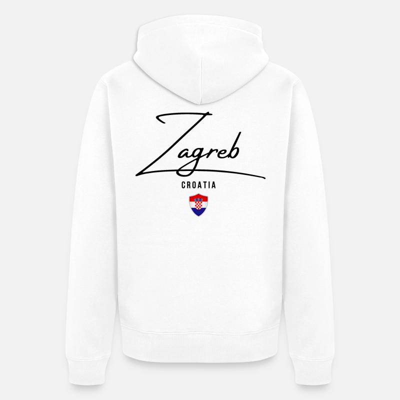 J’aime Zagreb, Zagreb Croatie - Veste à capuche bio Premium Unisexe - blanc