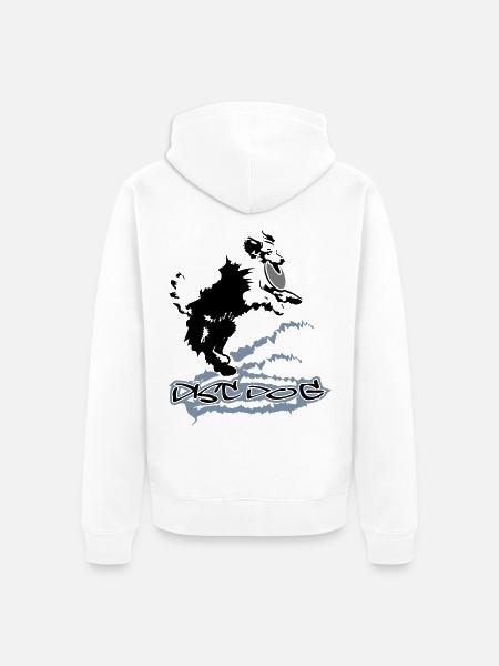 Disc Dog - Unisex Premium Organic Zip Hoodie - white
