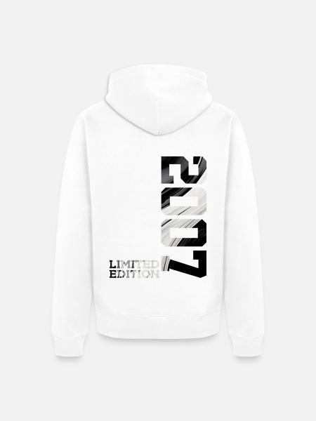 19TH BIRTHDAY LIMITED EDITION 2007 - Unisex Premium Organic Zip Hoodie - white
