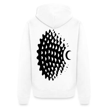 Cassette de changement de vitesse pour vélo de montagne - Veste à capuche bio Premium Unisexe - blanc - Dos - Thijin (182cm)