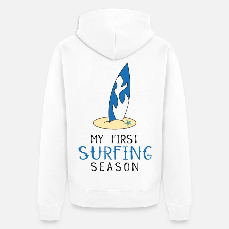 surfeur - Veste à capuche bio Premium Unisexe - blanc