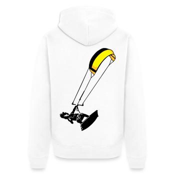Kitesuf flex - Unisex Premium Bio Zip Hoodie - Weiß - Hinten - Thijin (182cm)