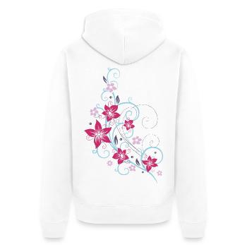 Printemps Fleurs Printemps Flowers Fleurs printemps - Veste à capuche bio Premium Unisexe - blanc - Dos - Thijin (182cm)