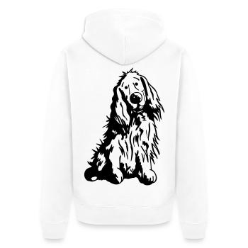 Verträumter Cocker Spaniel - Unisex Premium Bio Zip Hoodie - Weiß - Hinten - Thijin (182cm)