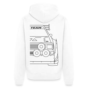 Rallye S1 E2 Sport Quattro Front - Unisex Premium Bio Zip Hoodie - Weiß - Hinten - Thijin (182cm)