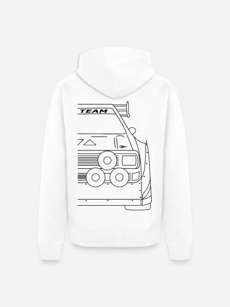 Rallye S1 E2 Sport Quattro Front - Unisex Premium Bio Zip Hoodie - Weiß