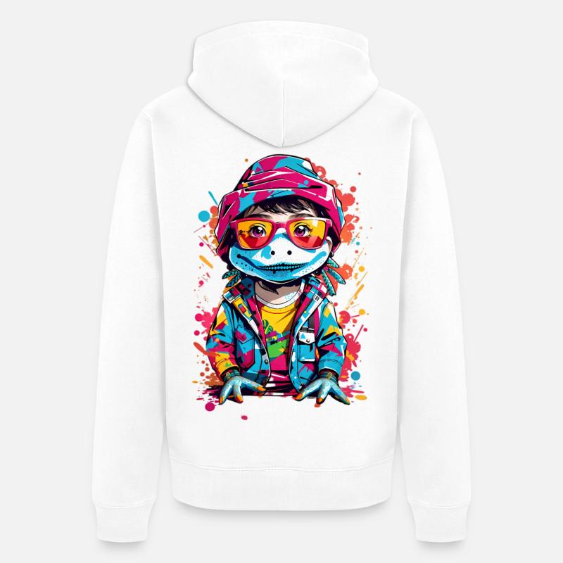 Crocodile cool - Veste à capuche bio Premium Unisexe - blanc