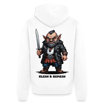 Kleine böse Zwerg - Unisex Premium Bio Zip Hoodie - Weiß - Hinten - Thijin (182cm)