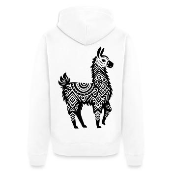 Lama tribal - Veste à capuche bio Premium Unisexe - blanc - Dos - Thijin (182cm)