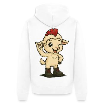 Punk Rock Lamb - Unisex Premium Bio Zip Hoodie - Weiß - Hinten - Thijin (182cm)