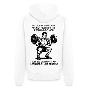 Motivation pour la dynamophilie - Veste à capuche bio Premium Unisexe - blanc - Dos - Thijin (182cm)
