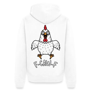 F-CAW-F Poulet Poule Coq Meme Drôle Coq fcawf - Veste à capuche bio Premium Unisexe - blanc - Dos - Thijin (182cm)