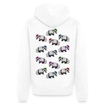 BLAIREAUX DE NOËL - Veste à capuche bio Premium Unisexe - blanc - Dos - Thijin (182cm)
