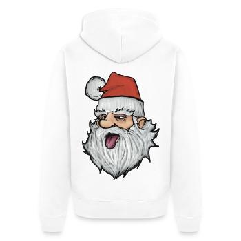 Drôle de Père Noël avec une casquette rouge - Veste à capuche bio Premium Unisexe - blanc - Dos - Thijin (182cm)