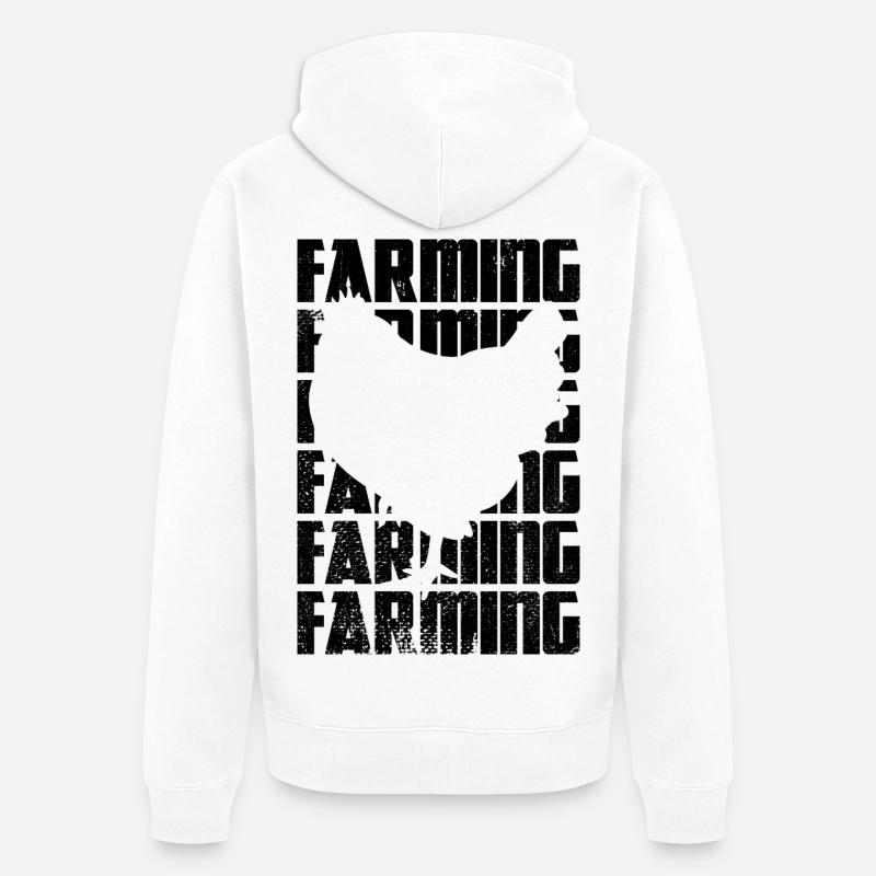 Élevage de poulets - Veste à capuche bio Premium Unisexe - blanc