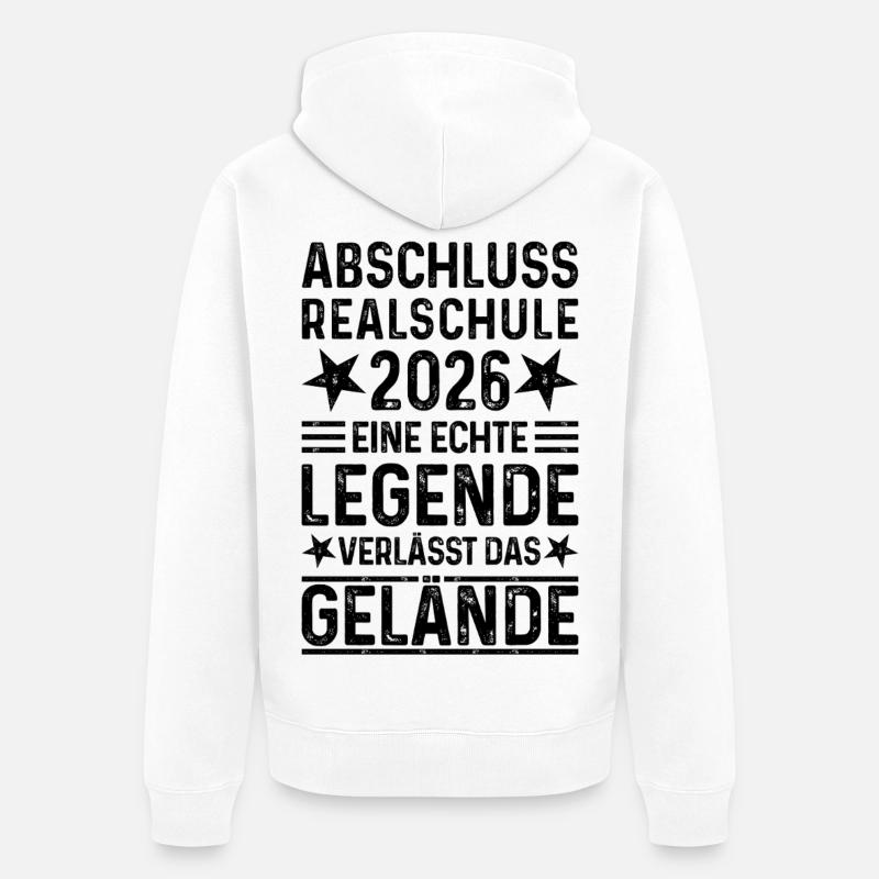 Diplôme du secondaire 2026 - Veste à capuche bio Premium Unisexe - blanc