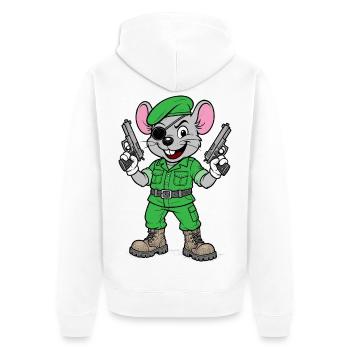 Bewaffneter Maus-Ranger - Unisex Premium Bio Zip Hoodie - Weiß - Hinten - Thijin (182cm)