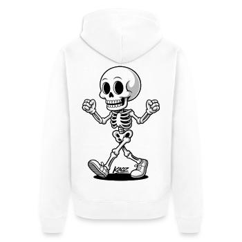 Streetwear squelette dansant - Veste à capuche bio Premium Unisexe - blanc - Dos - Thijin (182cm)