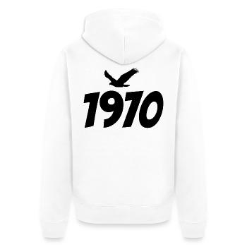 Vintage Eagle Graphic des années 1970 - Veste à capuche bio Premium Unisexe - blanc - Dos - Thijin (182cm)