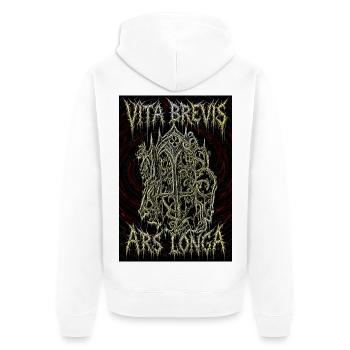 Mors Vincit Omnia – Cyber Grunge Grim Reaper - Unisex Premium Organic Zip Hoodie - white - Back - Thijin (182cm)