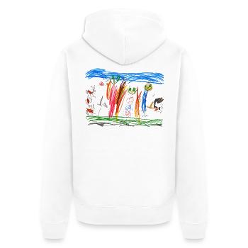 Kindertraum Gartenzauber - Unisex Premium Bio Zip Hoodie - Weiß - Hinten - Thijin (182cm)