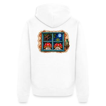 1000195617 - Unisex Premium Bio Zip Hoodie - Weiß - Hinten - Thijin (182cm)