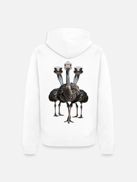 Vogelstrauss - Unisex Premium Bio Zip Hoodie - Weiß