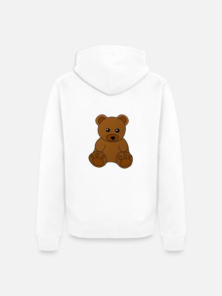 Teddy Teddybär Bär Kinder - Unisex Premium Bio Zip Hoodie - Weiß