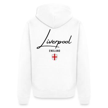 J’adore Liverpool, Liverpool Angleterre - Veste à capuche bio Premium Unisexe - blanc - Dos - Thijin (182cm)