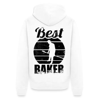 Bäcker - Unisex Premium Bio Zip Hoodie - Weiß - Hinten - Thijin (182cm)