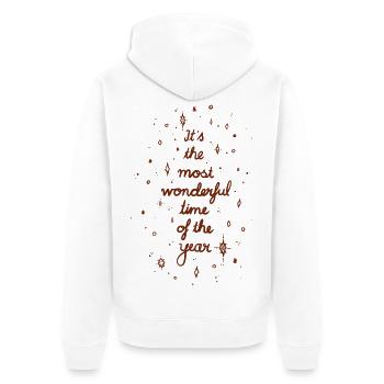 Holiday Season - Unisex Premium Organic Zip Hoodie - white - Back - Thijin (182cm)