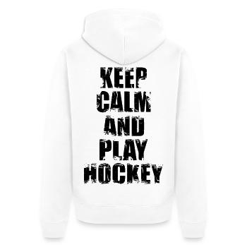 Eishockey Lustiger Spruch - Unisex Premium Organic Zip Hoodie - white - Back - Thijin (182cm)