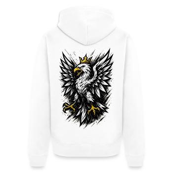 Pologne Polska aigle drapeau drapeau épique cadeau - Veste à capuche bio Premium Unisexe - blanc - Dos - Thijin (182cm)